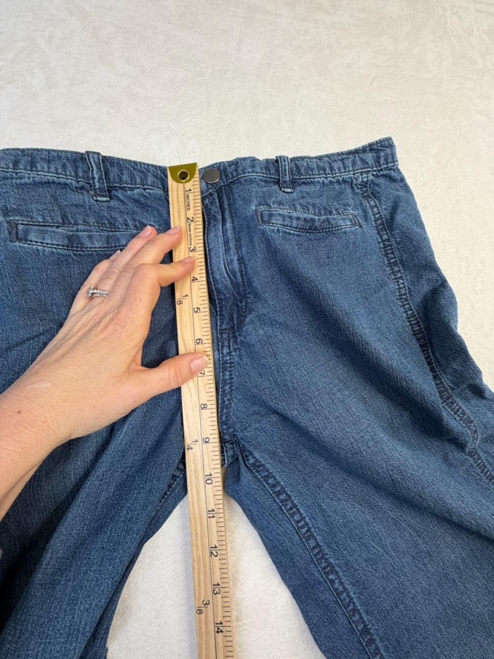 We The Free Wide Leg Cropped Jeans Raw Hem Blue Boho Festival 27 hippie petite - Picture 7 of 10